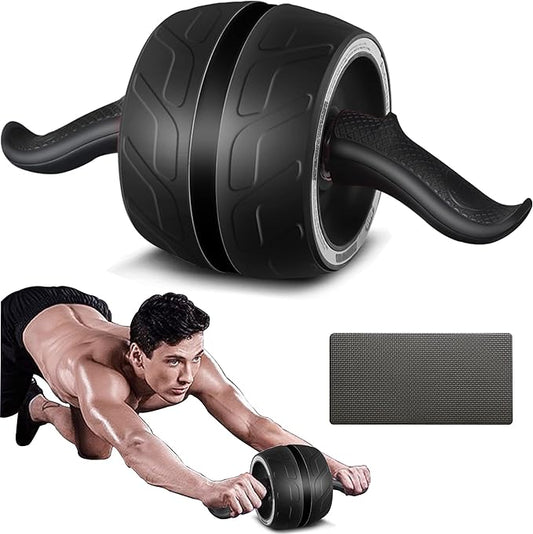 AB Wheel Roller with Resistance Spring, Automatic Rebound Exercise Abdominal Ultra-Wide Wheels