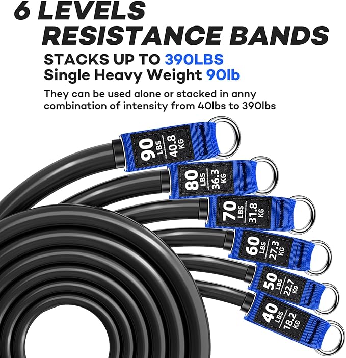 Heavy Resistance Bands for Working Out, NITEEN Resistance Bands with Handles Weight Exercise Bands