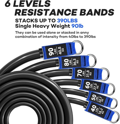 Heavy Resistance Bands for Working Out, NITEEN Resistance Bands with Handles Weight Exercise Bands