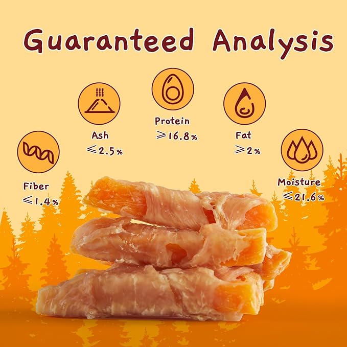 Jungle Calling Dog Treats, Skinless Chicken Wrapped Sweet Potato, Gluten and Grain Free, Chewy Dog
