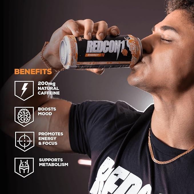 REDCON1 Energy High Performance Drink, Orange Cream - Zero Sugar Energy Drink with Alpha GPC