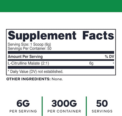 Type Zero L-Citrulline Malate Powder 2:1 6X (300g | 6000mg Per Serving | Unflavored) Ultra Clean L
