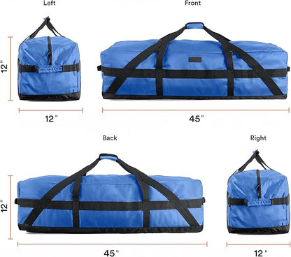 Fitdom 106L 45" Heavy Duty Extra Large Duffle with Upgrade Zipper, Durable & Water Resistant.