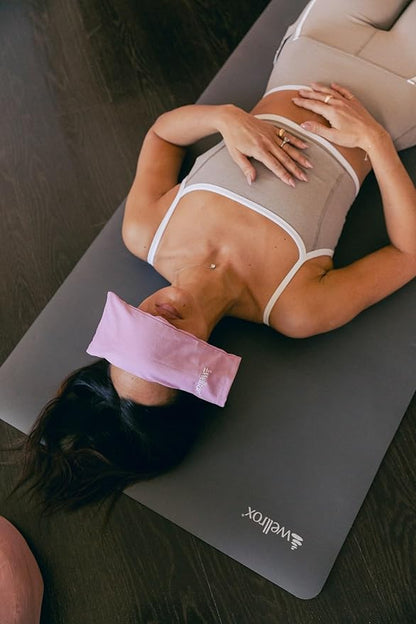 Weighted Eye Pillow - Flaxseeds & Lavender Eye Pillow Weighted for Restorative Yoga, Meditation &