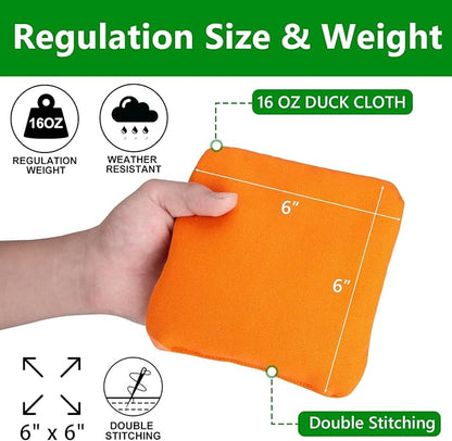 EunHo Cornhole Bags Set of 8 Regulation Size & Weight Corn Hole Bean Bags Official Professional All
