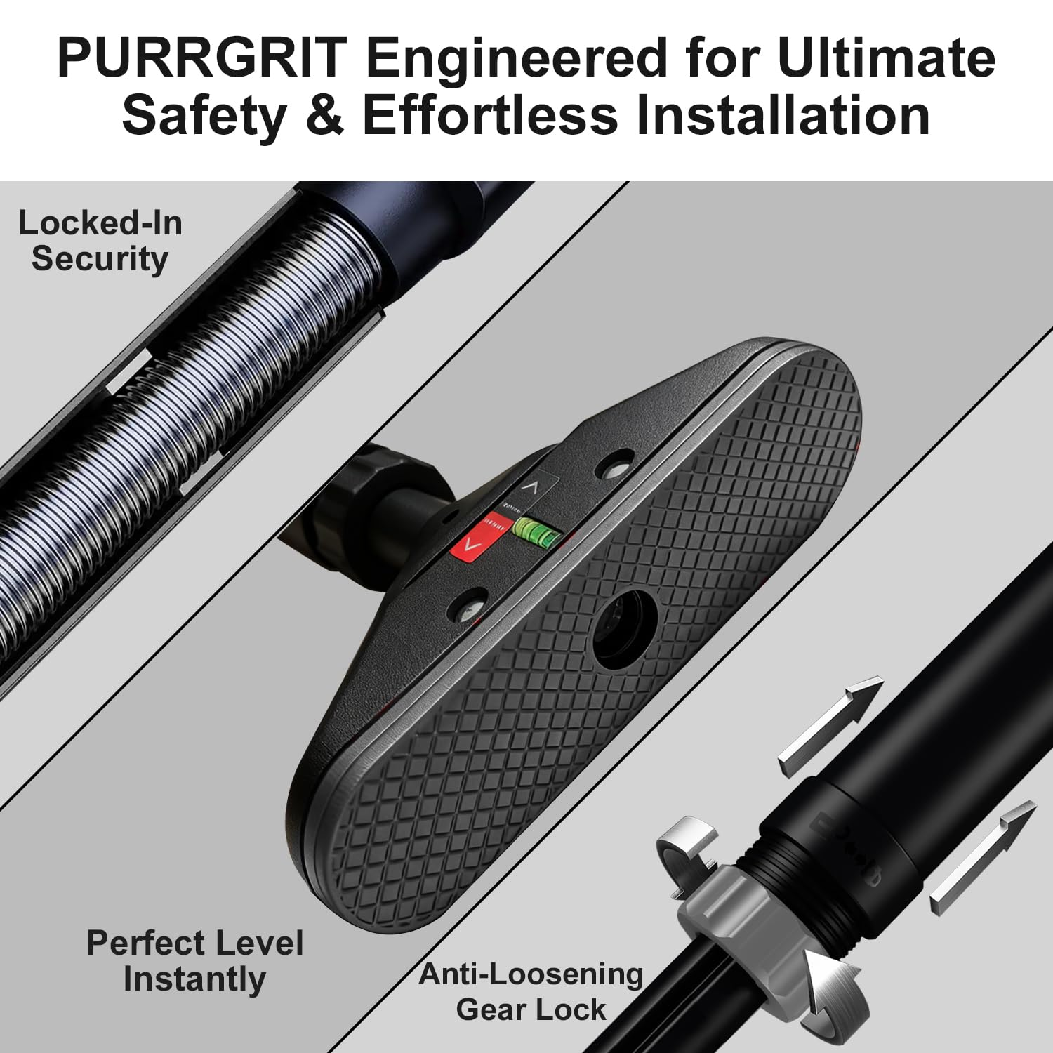PURRGRIT Adjustable Doorway Pull Up Bar No-Screw 440lbs