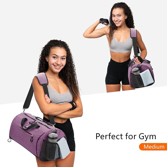 TOPDesign Gym Bag for Women & Men, Unisex Duffel Bag with Shoe Compartment & Wet Pocket for Travel