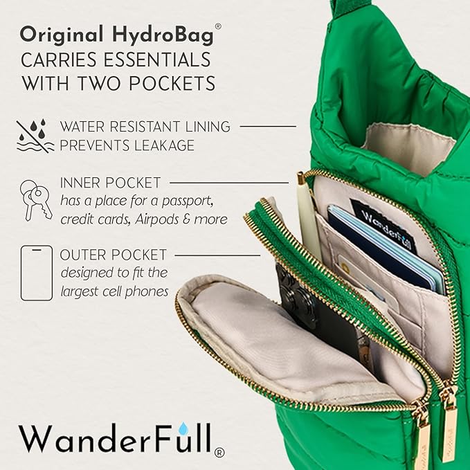 WanderFull® Original HydroBag® Collection, Water Bottle Holder w/Strap & Phone Pocket, Hands-Free
