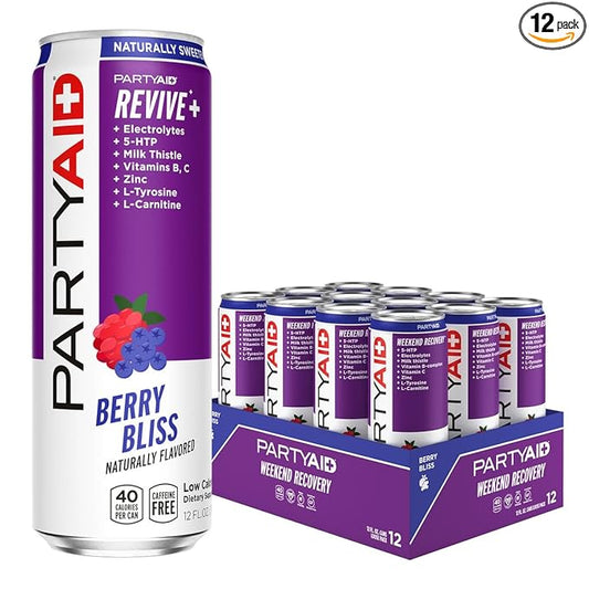 PARTYAID Rehab Blend, Feel Good Tonight and Tomorrow, Contains 5-HTP, B-Complex, Milk Thistle