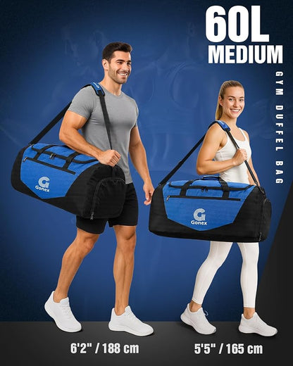 Gonex Gym Duffel Bag with Shoe Compartment Wet Pocket, Large Capacity Sports Duffle Bag for Men