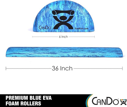 CanDo Blue Marble High Density EVA Foam Roller For Muscle Restoration, Massage Therapy, Sport
