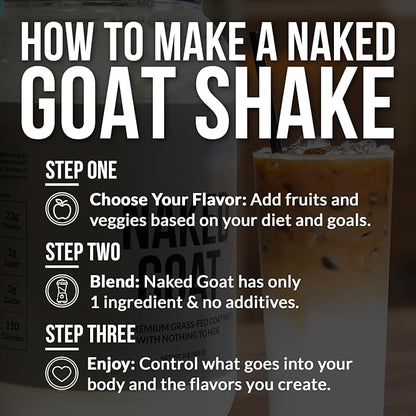 NAKED Goat Chocolate Protein Powder - Pasture Fed Goat Whey Protein Powder from Small-Herd Dairies