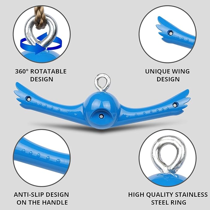 Ninja-Twister Swing Spins Set: Slackline Attachments - 360° Handle Twist-Spin Flips Toy Activate