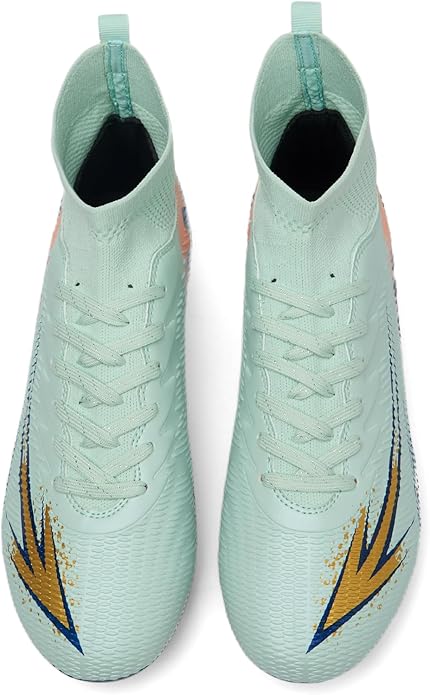 Men's High Top Soccer Shoes FG Long Spikes Adult Football Shoes Lightweight Professional Athletic