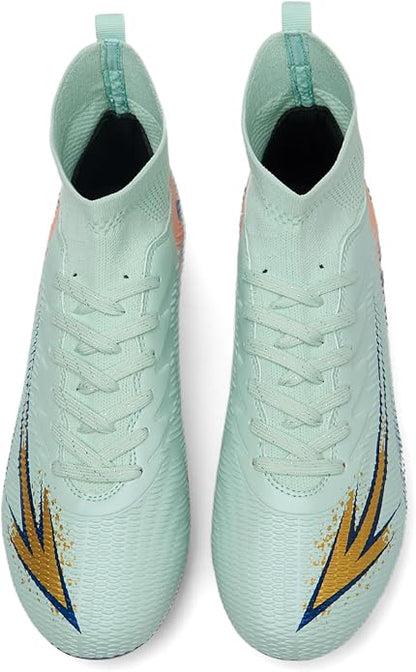 Men's High Top Soccer Shoes FG Long Spikes Adult Football Shoes Lightweight Professional Athletic