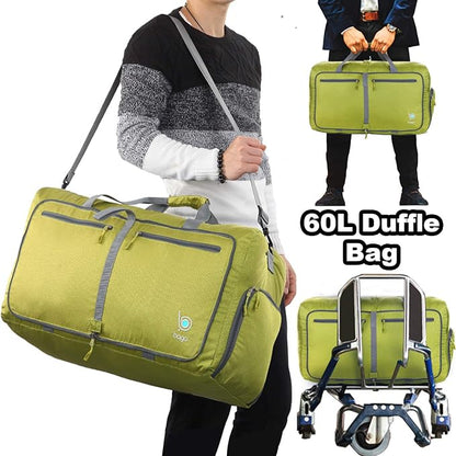 Bago Foldable Duffel Bags for Traveling Women & Men - 60L Medium Packable Duffle Bag for Travel