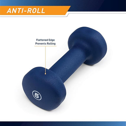 Marcy Colored Neoprene Dumbbell (Sold in Singles or Set) Hand Weights, Exercise Free Weights for