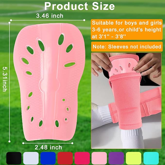 2 Pairs Shin Guards Soccer for Kids,Shin Pads Extra Lightweight Breathable Slide in Shin Guard for
