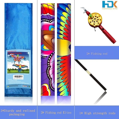 HENGDA KITE Fishing Rod Kite,for Kids and Adults,Easy to Fly,Excellent Fabric and Structure