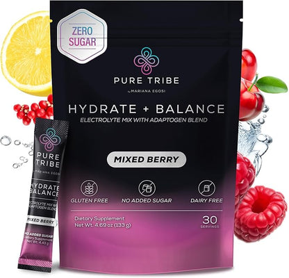 Electrolytes Powder Packets - Sugar Free Hydration Powder Drink Mix Loaded with 6 B Vitamins &