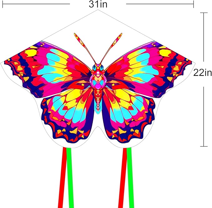 HENGDA KITE 2 Pack Butterfly Kite,for Kids and Adults,Easy to Fly,Excellent Fabric and Structure