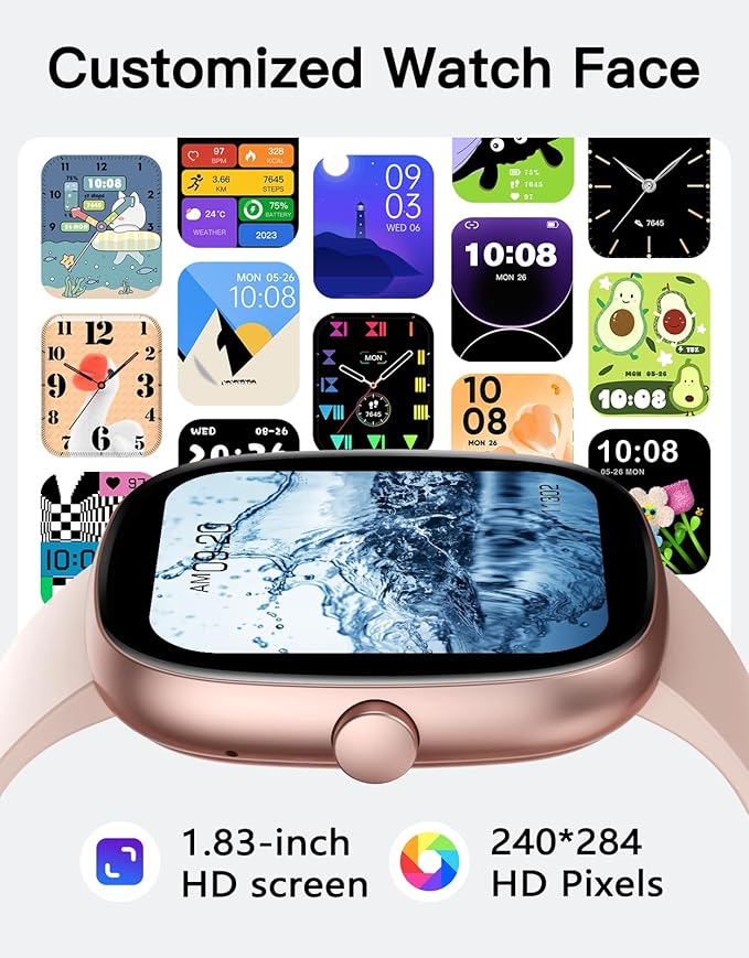 Fitness Tracker 2025 Ver. (Answer/Make Calls), 1.85" Smart Watch Fitness Watches for Women Men with