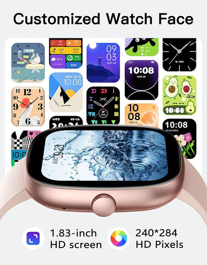 Fitness Tracker 2025 Ver. (Answer/Make Calls), 1.85" Smart Watch Fitness Watches for Women Men with