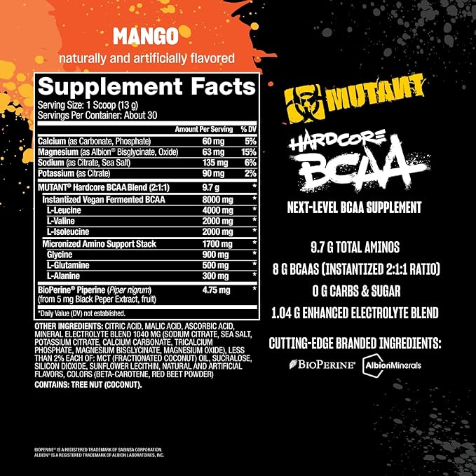 Mutant Hardcore BCAA - Pre, Intra or Post Workout ??BCAA Next Level branched-Chain Amino Acids