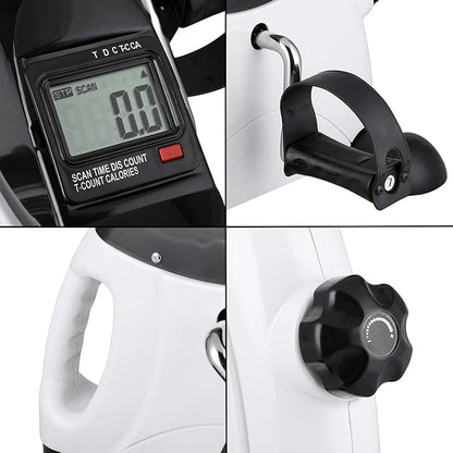 Mini Exercise Bike, himaly Under Desk Bike Pedal Exerciser Portable Foot Cycle Arm & Leg Peddler