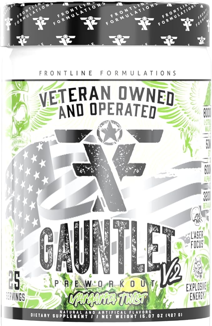 Gauntlet Pre-Workout Powder, Explosive Workouts, Laser Focus, Mid Stim, Amazing Flavor, Veteran