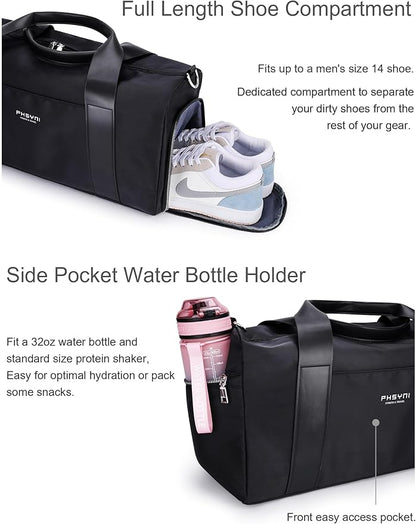 Gym Bag for Women with Shoe Compartment & Wet Pocket - Duffle Bag for Travel Sports Fitness Workout