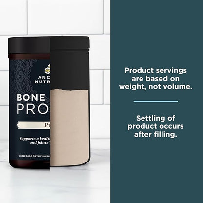 Ancient Nutrition Grass Fed & Cage Free Bone Broth Protein Powder, 20g Protein Per Serving