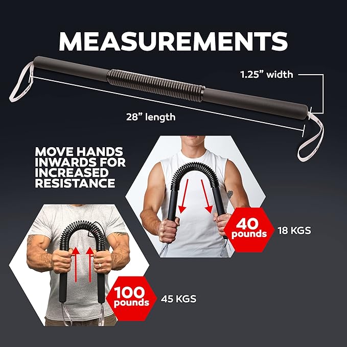 Python Power Twister Bar - Upper Body Exercise for Chest, Shoulder, Forearm, Bicep and Arm