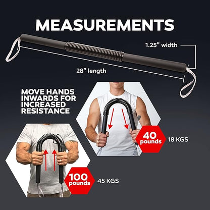 Python Power Twister Bar - Upper Body Exercise for Chest, Shoulder, Forearm, Bicep and Arm