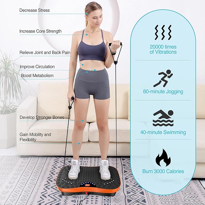 AXV Vibration Plate Exercise Machine Whole Body Workout Portable Mini Vibrate Fitness Platform