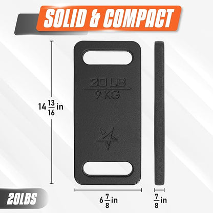 Yes4All Ruck Weight Plate, Cast Iron Rucking Plates with Wide Grip for Swings, Squat, Strength