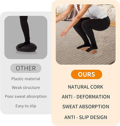 Cork Balance Board Ankle Stability Trainer, Textured Natural Cork Foot Strengthener for Mobility