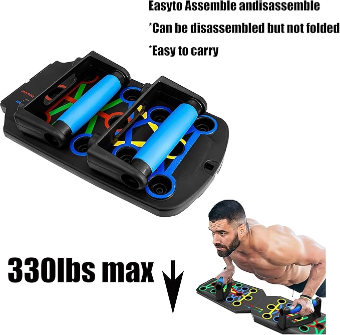 Push-up board, Foldable Home Workout Equipment with Color-Coded System Multi-Functional Pushup