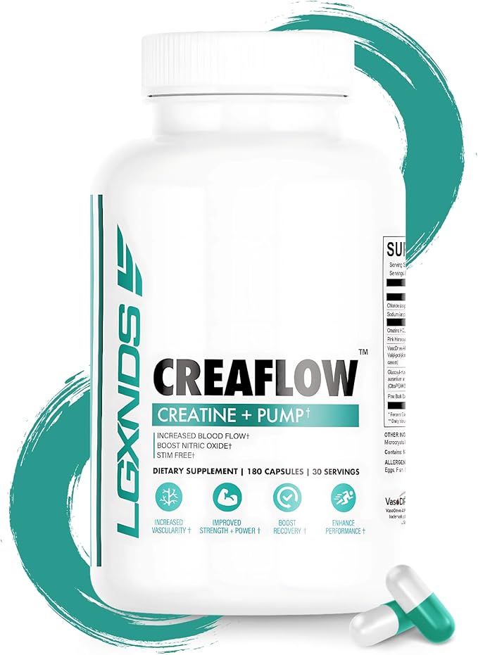 Creaflow Stim-Free Creatine Pills | Support Muscle Gain, Performance, Strength and Workout Recovery