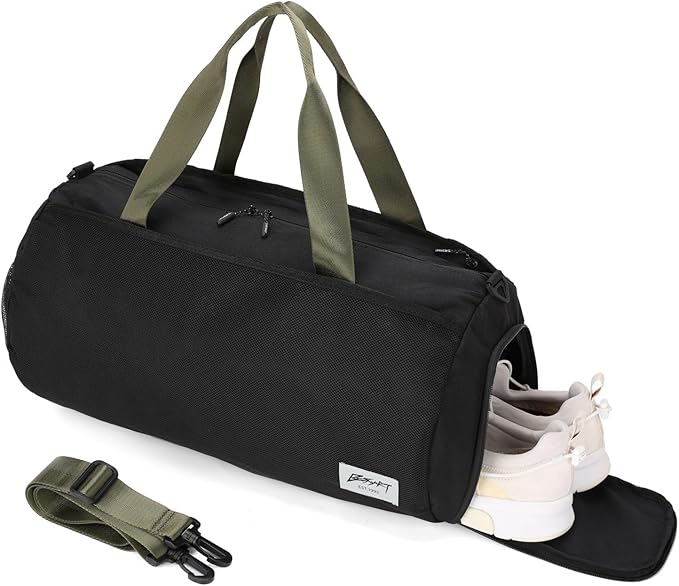 BE SMART Waterproof Mens Gym Bag with Shoe Compartment, Duffle Bag with Wet Pocket for Men