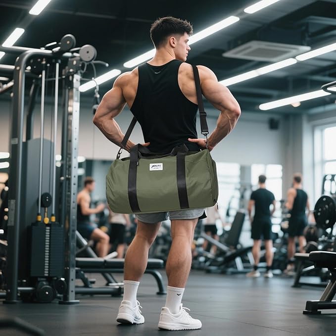 BE SMART Waterproof Mens Gym Bag with Shoe Compartment, Duffle Bag with Wet Pocket for Men