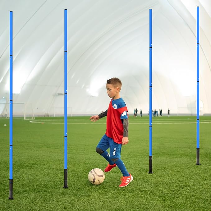 Soccer Agility Training Equipment: 6 Soccer Agility Poles, 20ft Agility Ladder, 10 Soccer Cones, 1