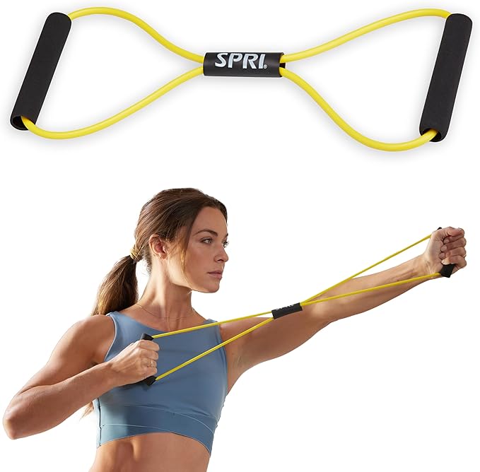SPRI Ultra Toner Figure 8 Resistance Band with Padded Handles Great for Stretch, Exercise, Fitness