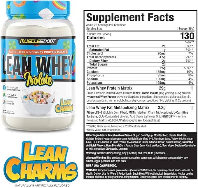 Musclesport Lean Whey Revolution??Protein Powder - Whey Protein Isolate - Low Calorie, Low Carb