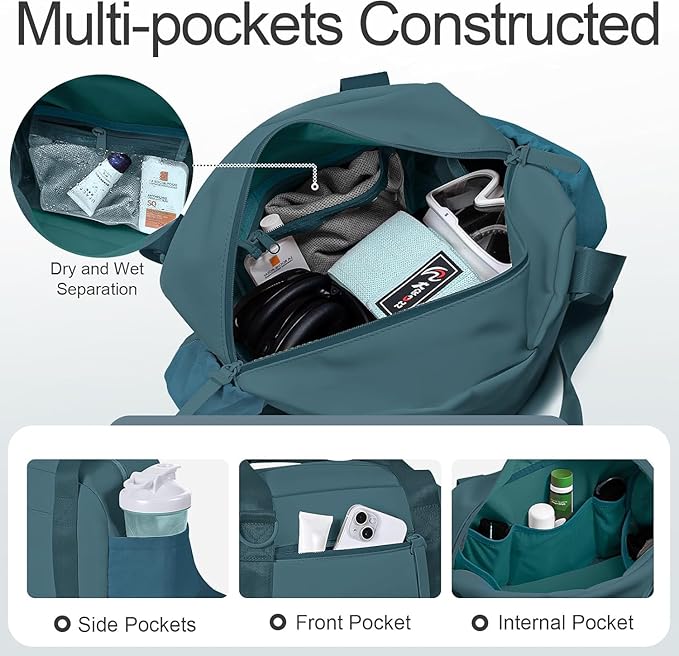 Small Gym Bag 14 inch for Women & Men Mini Gym Duffel Bag with Wet Compartment Waterproof Travel