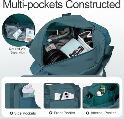 Small Gym Bag 14 inch for Women & Men Mini Gym Duffel Bag with Wet Compartment Waterproof Travel