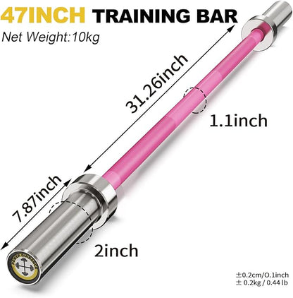 POWER GUIDANCE Chrome Olympic Barbell Bar, 2 Inch Weight Bar for lifting, Hip Thrusts,Universal