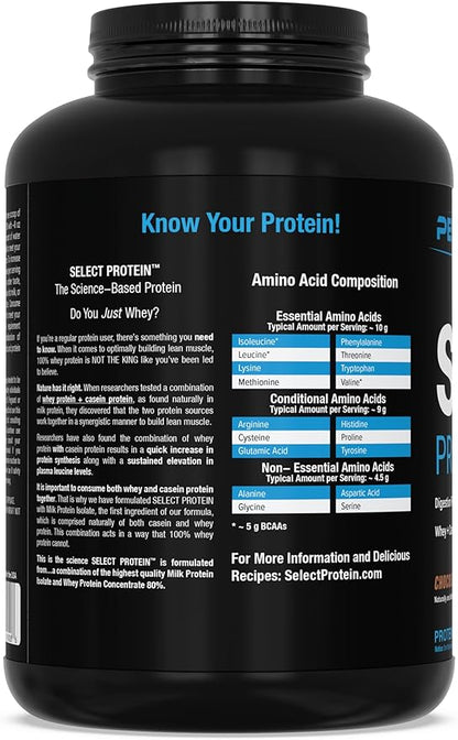 PEScience Select Protein Powder, Whey and Casein Blend, Clean Protein Powder for Women and Men, Low