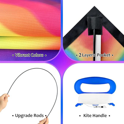 HONBO Large Delta Kite for Kids & Adults,Extremely Easy to Fly Kite for Beach Trip,String Line