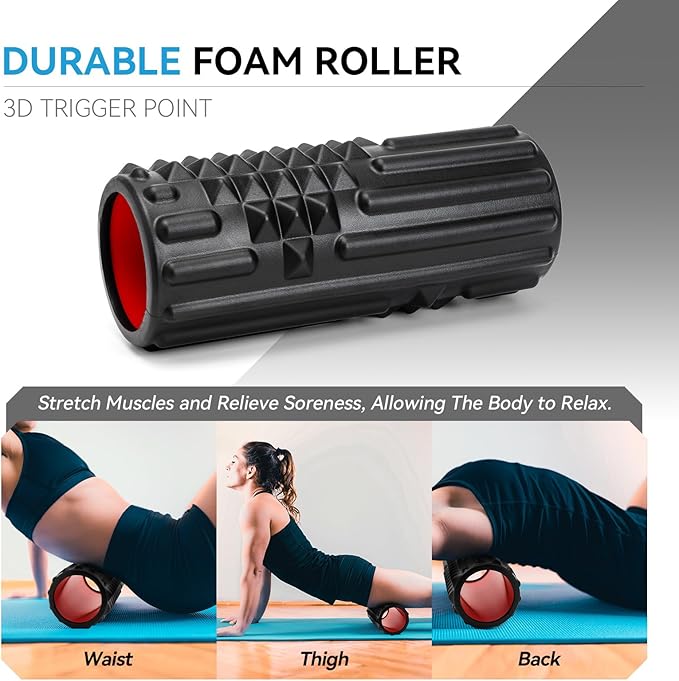 5 in 1 Foam Roller Set, High Density Fitness Exercise Foam Roller for Deep Tissue Muscle Massage